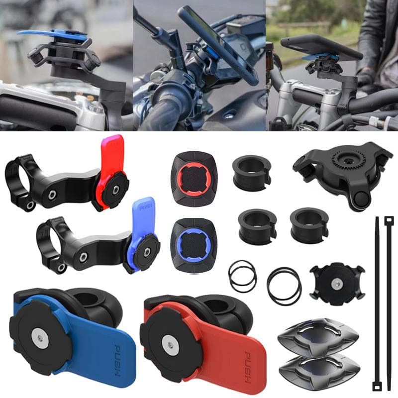 Suporte de telefone simples para motocicleta e bicicleta, conveniente, ajustável, quad lock, suporte para celular, resistente a choques
