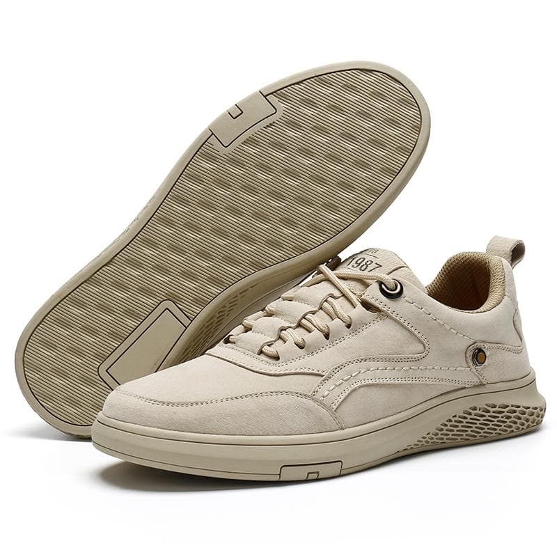Estilo britânico sapatos masculinos de couro genuíno tendência confortável sapatos casuais ao ar livre tênis mocassins sapatos planos cm caqui