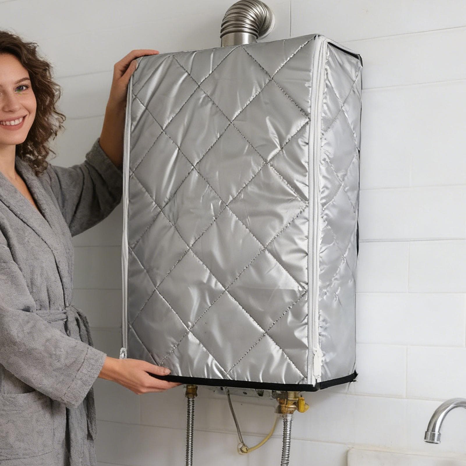 Water Heater Cover Outdoor Tankless Enclosure Waterproof Dustproof Four Season Protective Case for Rain Snow Leaves