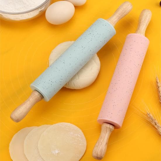 Rolo de Madeira Antiaderente Ecológico com Cabo Ferramentas de Pastelaria Rolo de Cozinha para Casa