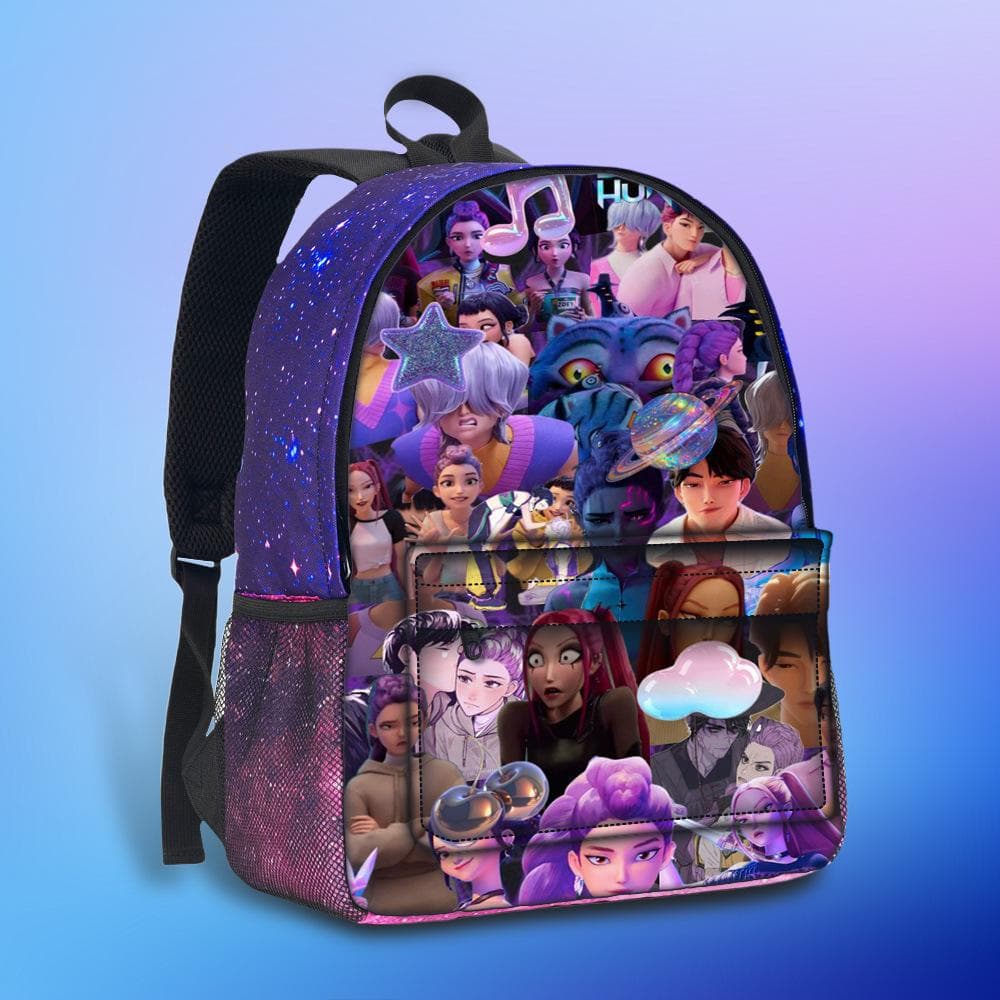 Nova Mochila Hunterx Céu Estrelado Kpop para Alunos do Ensino Fundamental e Médio (Mochila Céu Estrelado Anime Desenho Animado Caçadora de Bruxas)