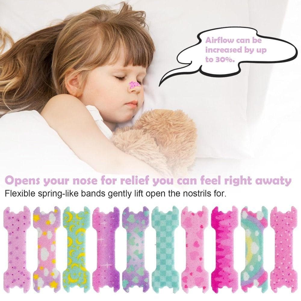 6/10 Peças Fita para Nariz Desenho Animado Crianças Tiras Nasais 44x14mm/55x17mm Respirável Adesivos para Nariz Infantil Tiras para Respirar