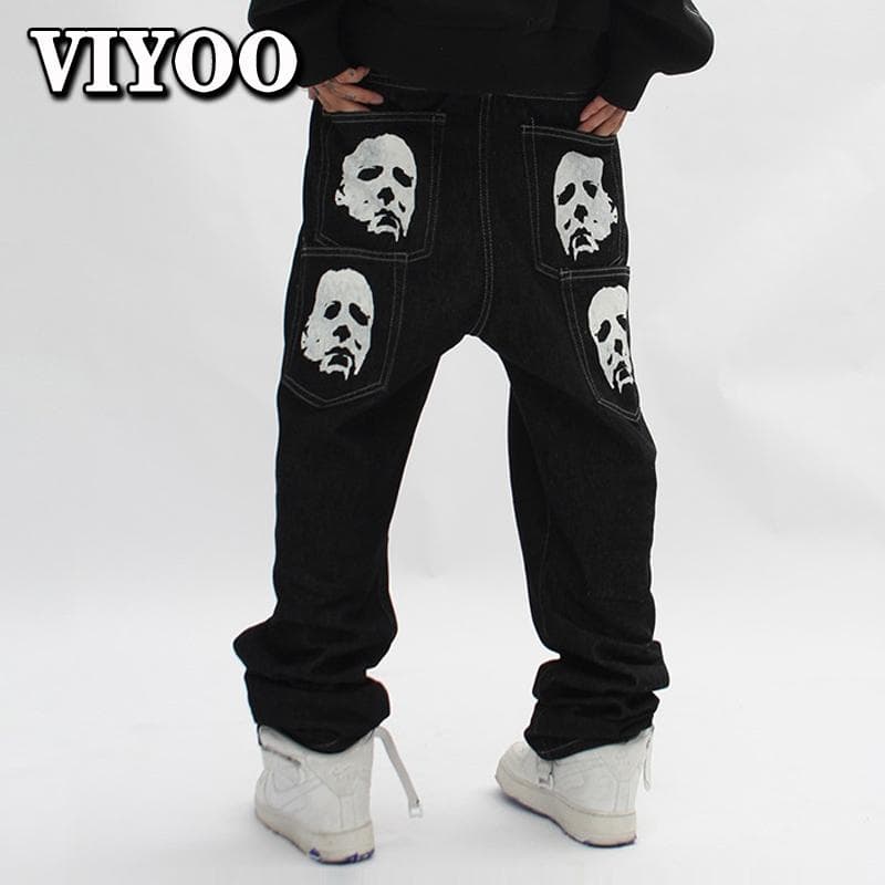 Primavera impressão calças largas jeans homem trendyol roupas de moda masculina y2k jeans hip hop vintage streetwear harajuku denim calças largas