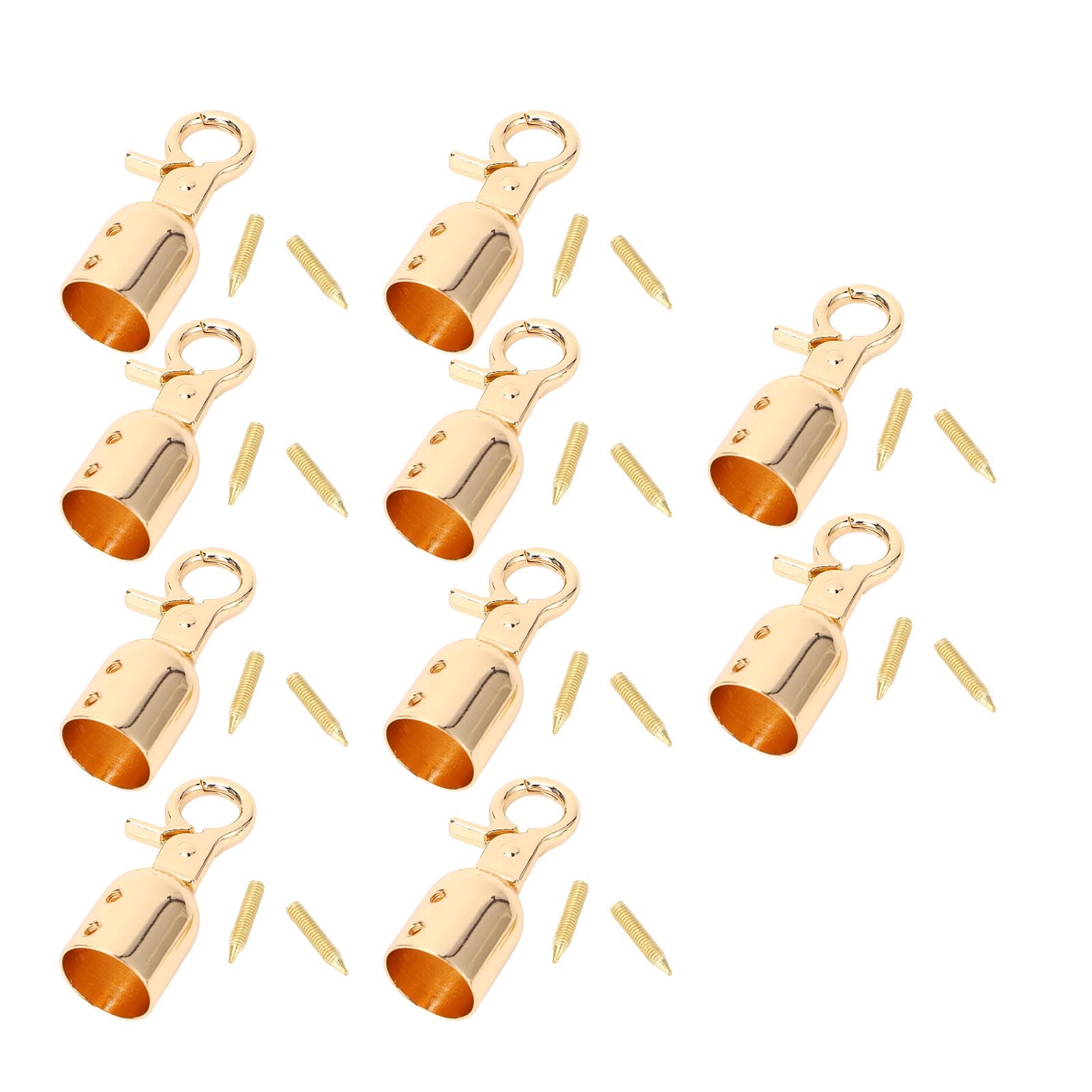 10 Conjuntos Batente de Extremidade de Corda 15,5mm Diâmetro Liga de Zinco Extremidade de Cordão Gancho Mosquetão com Parafusos Longos de 15,8mm