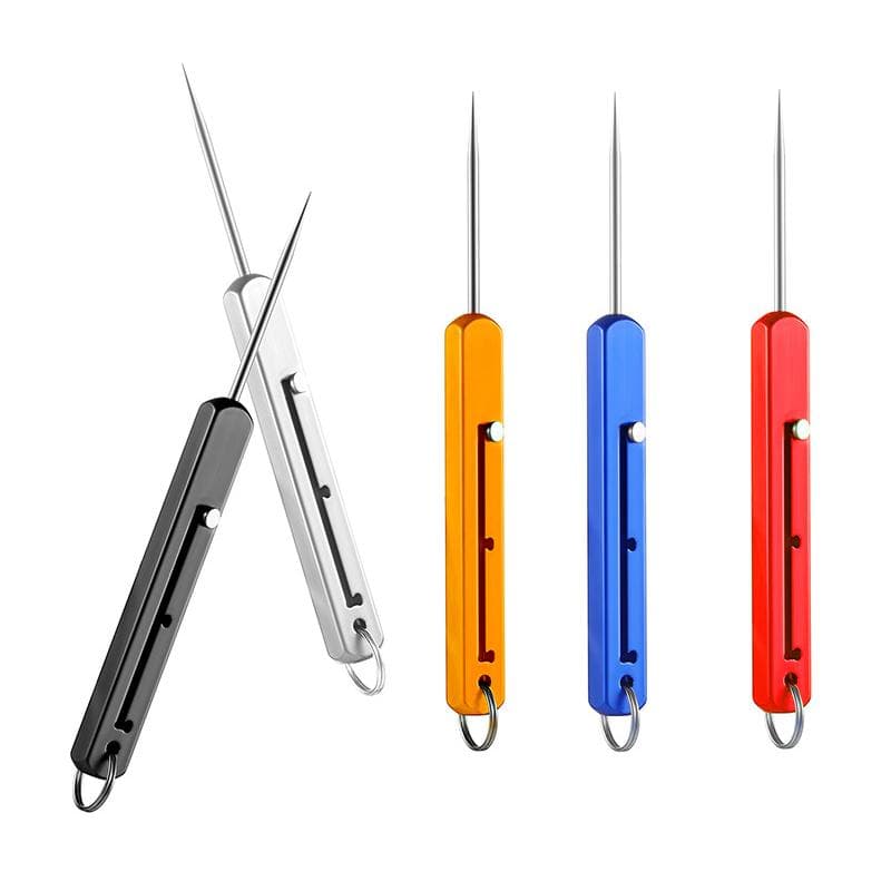 Palito de dente retrátil edc portátil, alta resistência, liga de titânio, mola, push-pull, picareta de frutas, presente, chaveiro, pingente,