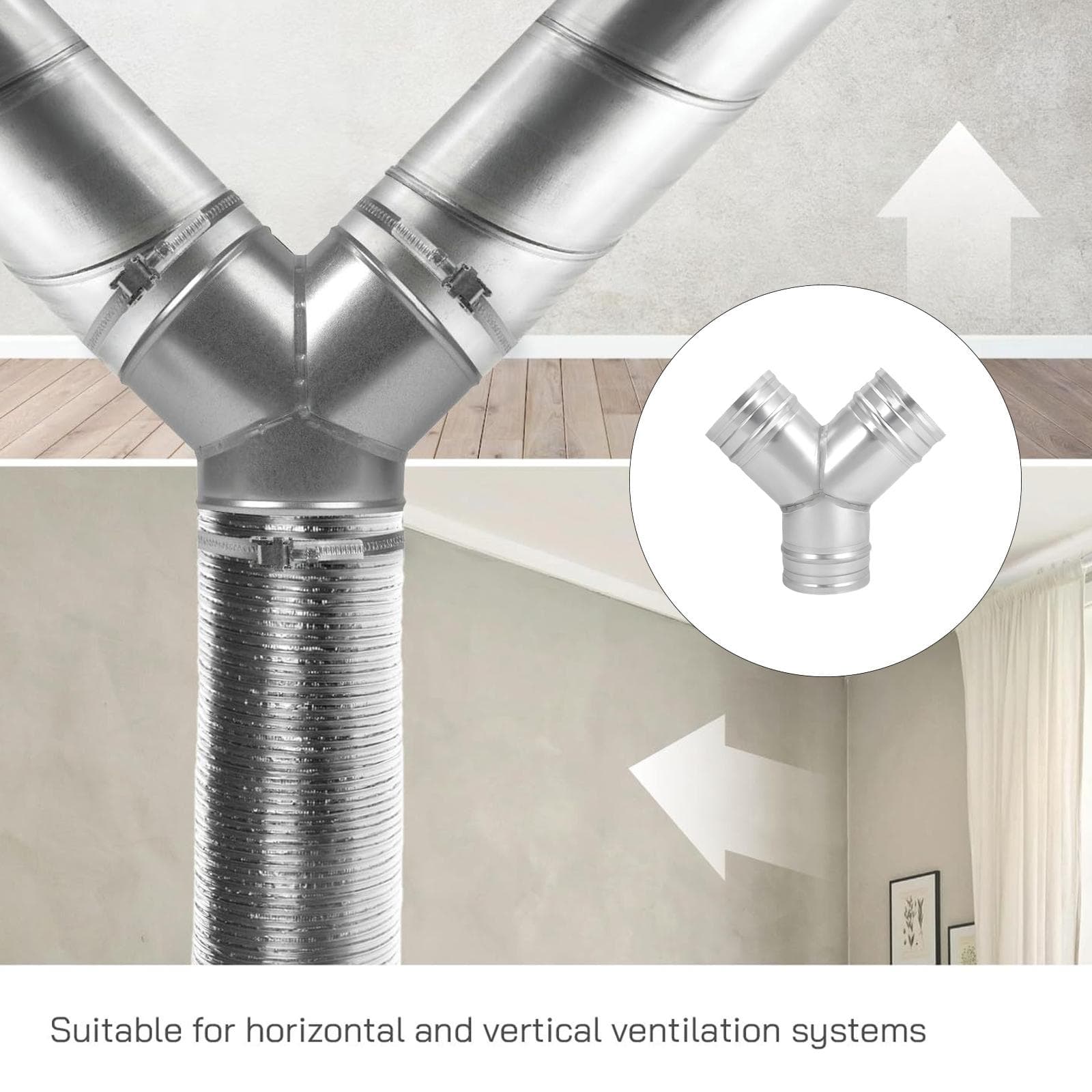 Divisor de Rota de Ar em Y Angulado de 45 Graus Fabricado de Metal Resistente Tratado Para Melhor Movimento do Ar