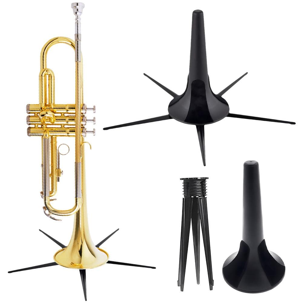 Suporte Dobrável para Trompete com 5 Pernas Metal Impermeável Suporte para Clarinete Pernas Estáveis Suporte Preto para Trompete para Instrumentos