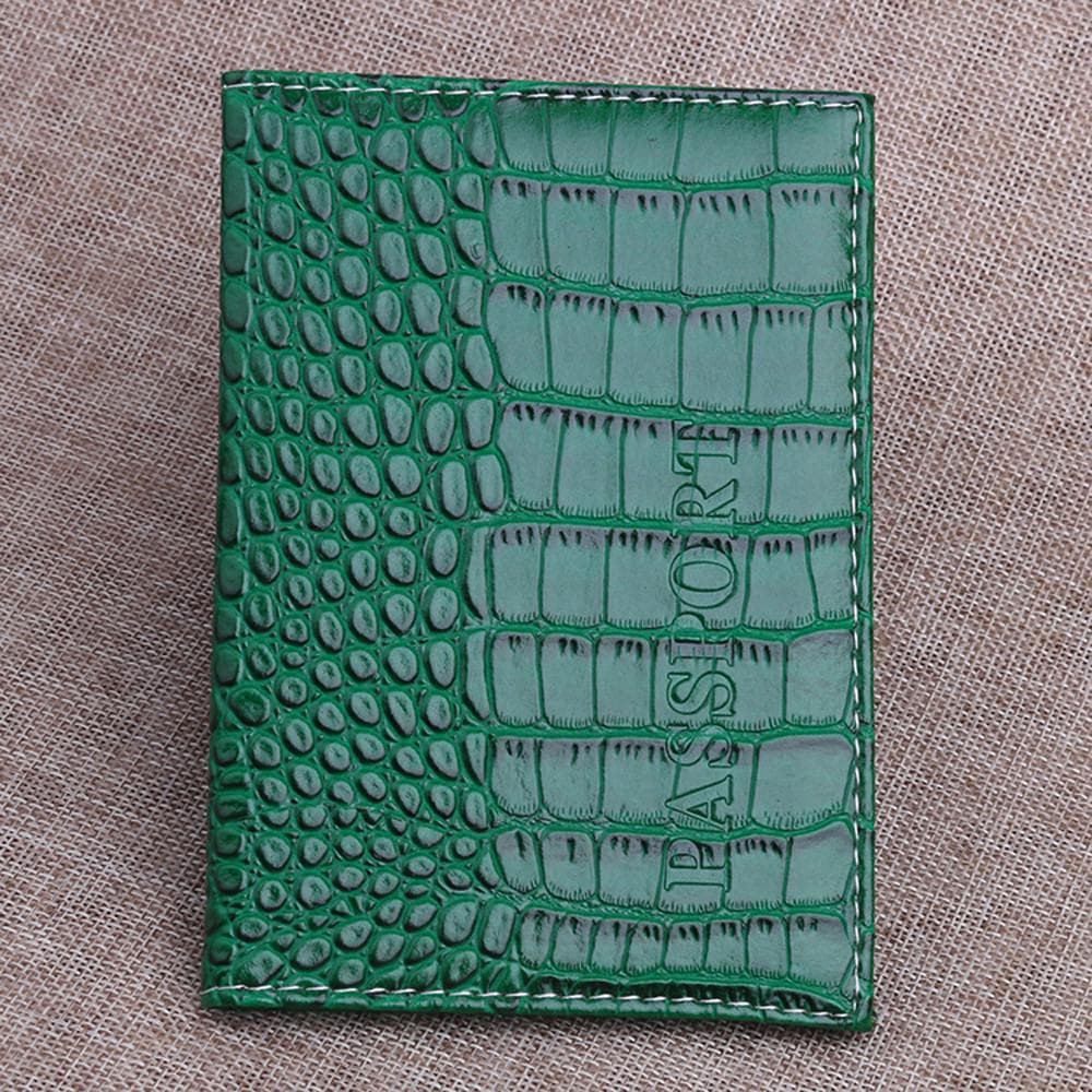 Capa de carteira para passaporte, porta-cartão de couro, protetor macio, negócios, feito à mão azul