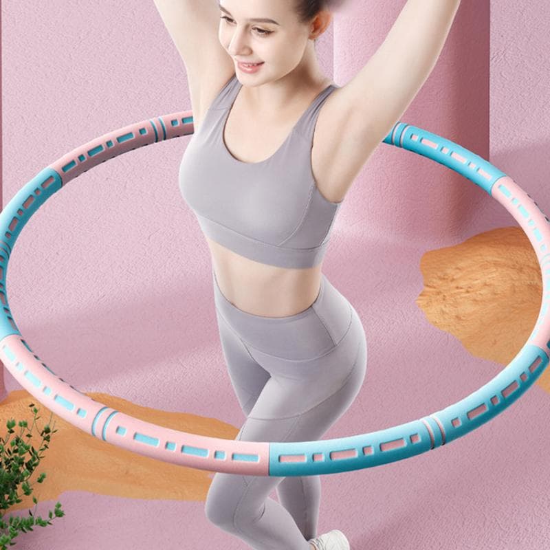 Bambolê Ponderado Ajustável para Adultos Crianças, Bambolê de Fitness Desmontável de 6 Segmentos com Acolchoamento de Espuma para Treino de Core