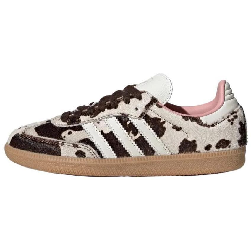 adidas Samba OG Estampa de Vaca Tênis Feminino Marrom Marrom Escuro Off-White JR1256 cm