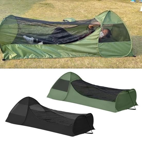 Tenda Poping para uma pessoa com suporte para telefone Rede anti-mosquitos respirável Tenda leve portátil Fácil instalação Camping ao ar livre