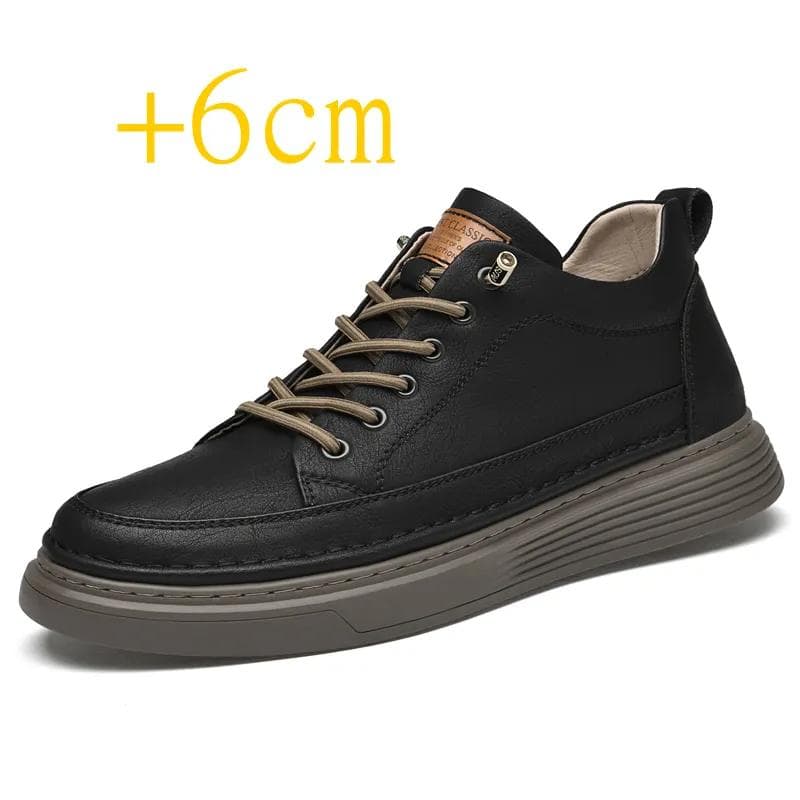 Sapatos de Aumento de Altura de Couro Genuíno Sapatos Elevadores Sapatos de Aumento de Altura Homens Palmilha de Aumento de Altura 6CM Tênis