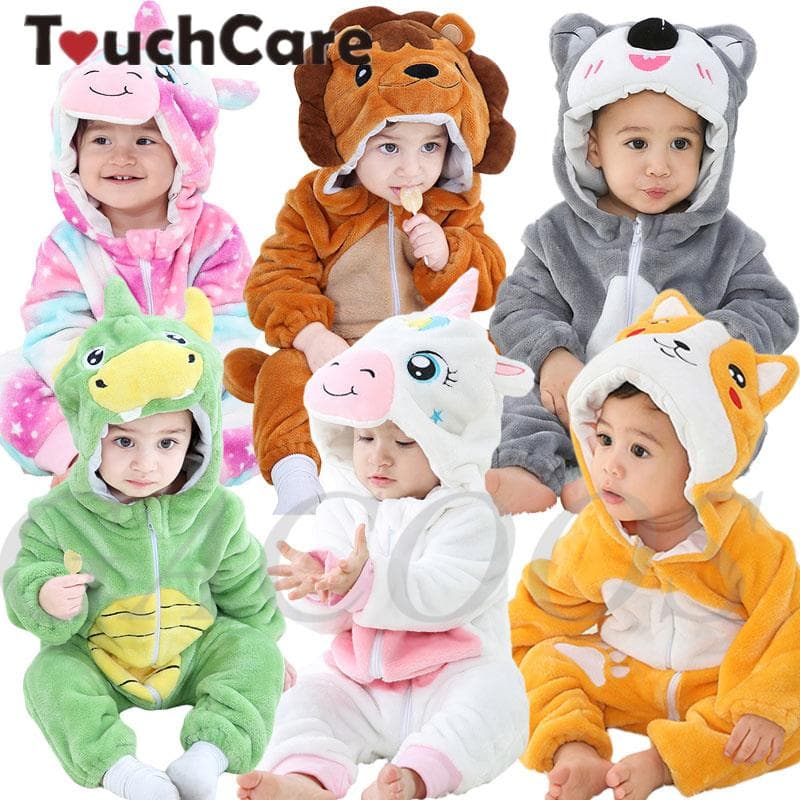 Bebê dos desenhos animados macacão recém-nascido com capuz roupas infantis meninos meninas pijamas animal onesie macacão panda trajes flanela