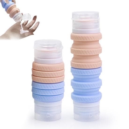 Frasco de Viagem de Silicone de Cabeça Dupla à Prova de Vazamento Reutilizável para Loção Condicionador Shampoo Frasco de Armazenamento Portátil