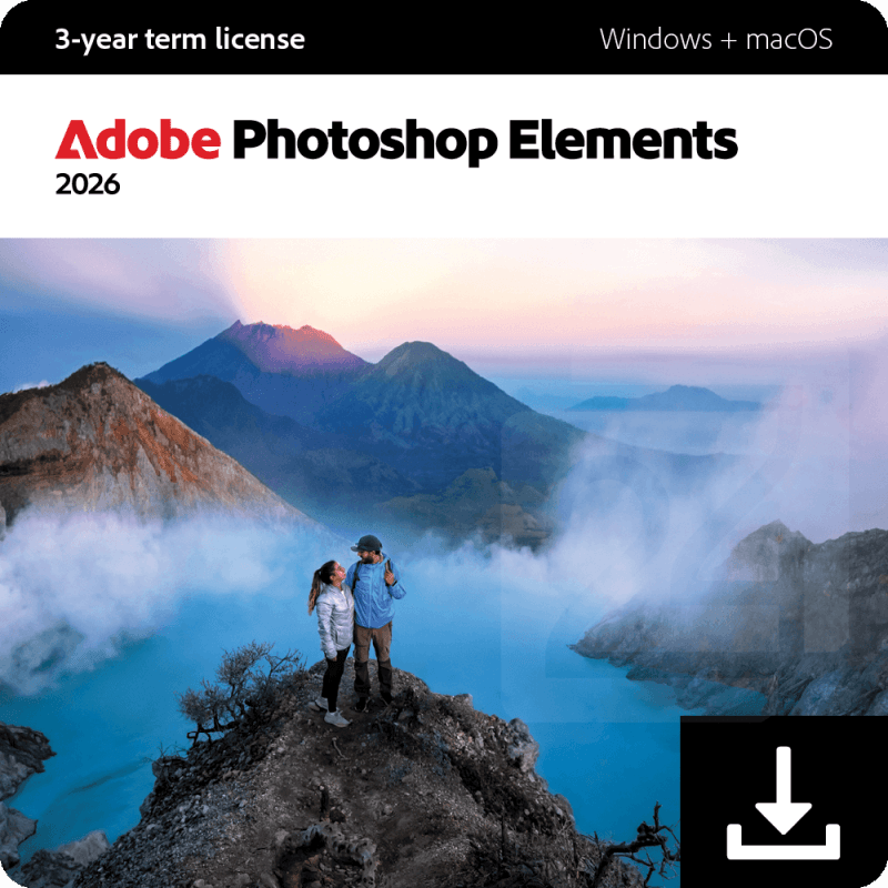 Adobe Photoshop Elements 2026 - 2 PCs / Mac - Suscripción 3 años