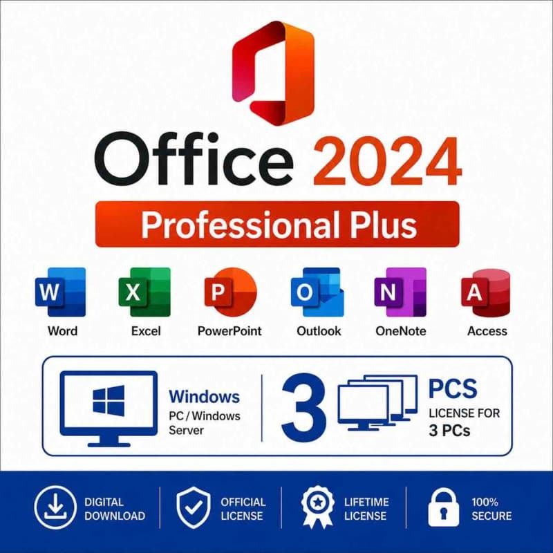 Office 2024 Professional Plus para 3 PCs