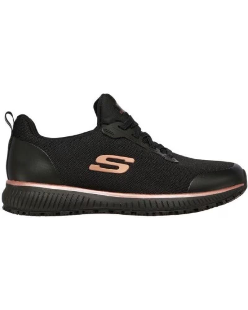 TÊNIS FEMININO SKECHERS SQUAD SR ANTIDERRAPANTE 77222EC PRETO BKRG