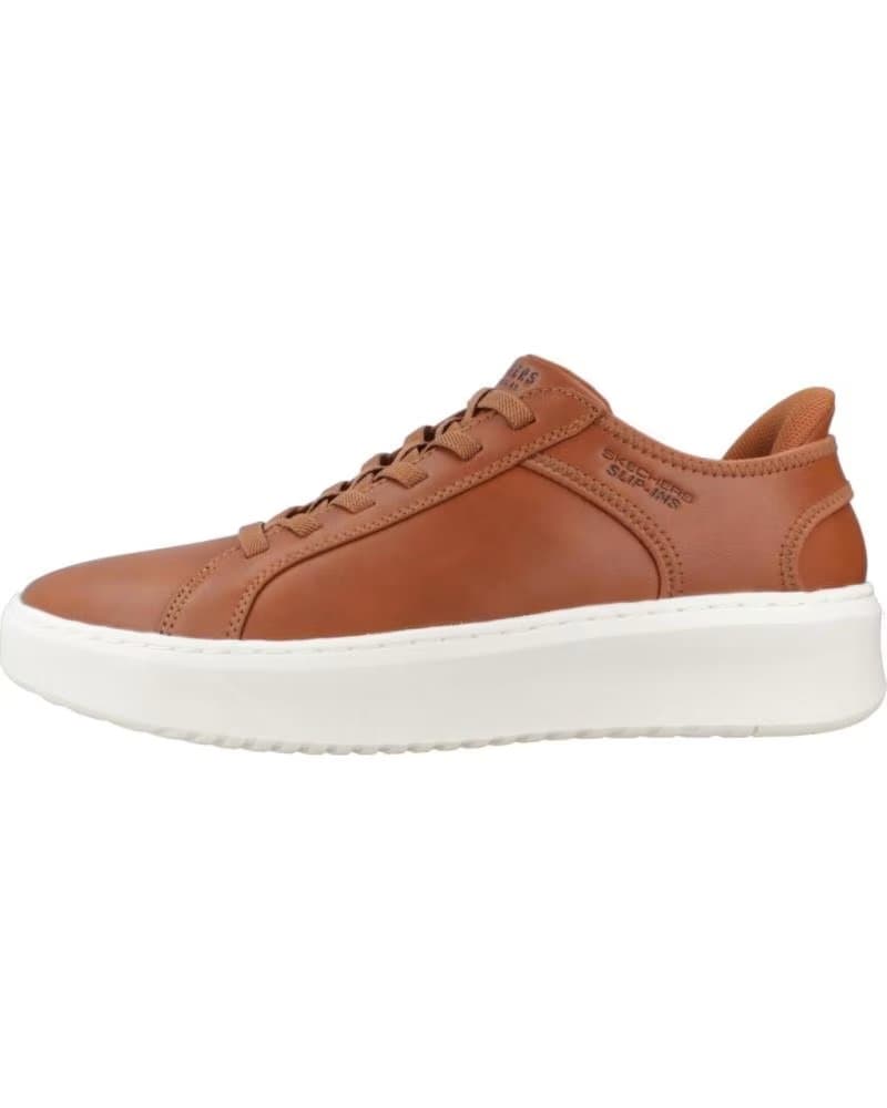 TÊNIS SKECHERS COURT BREAK DOUBLE VENTED COURO MARROM COG COG
