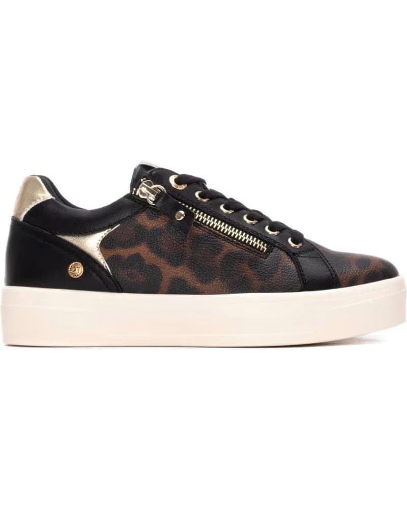 TÊNIS XTI 144414 COM ESTAMPA DE LEOPARDO E ZÍPER NEGRO