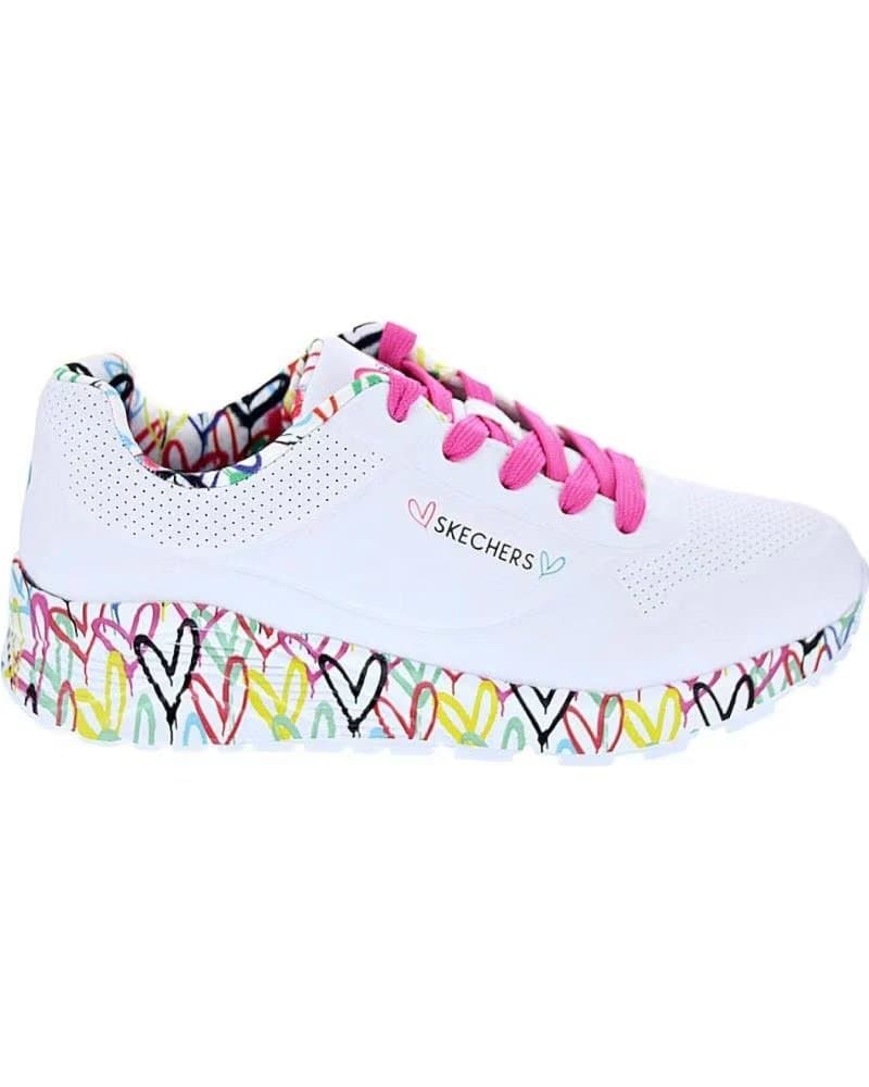 TÊNIS ESPORTIVO SKECHERS UNO LITE LOVEY LUV INFANTIL BRANCO BLANCO