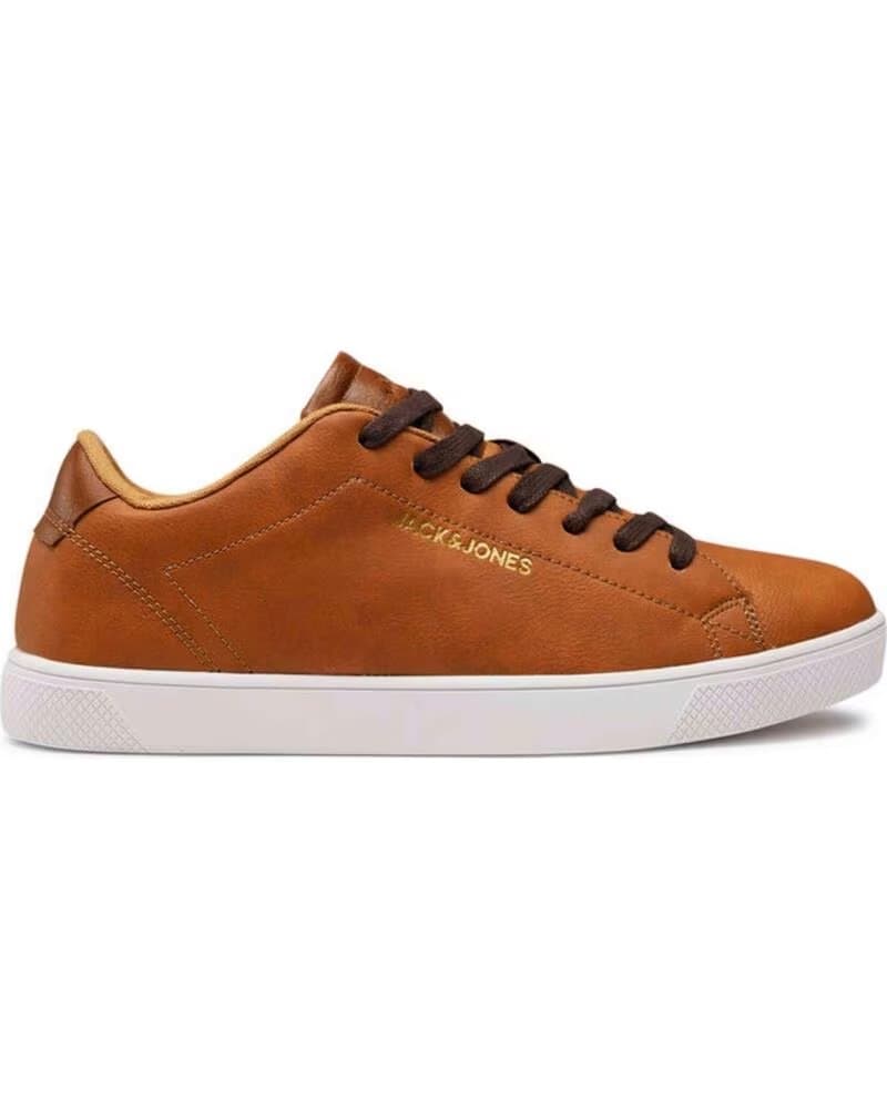 TÊNIS CASUAIS JACK & JONES BOSLEY EM TOM DE COURO BLANCO