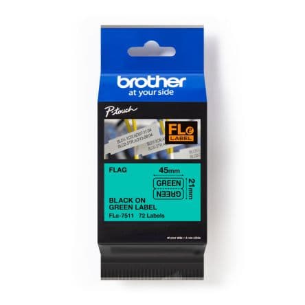 Brother Cinta para impresora de etiquetas, color Negro sobre fondo Verde, para usar con PTD800W, PTP900W, PTP950NW 45 mm