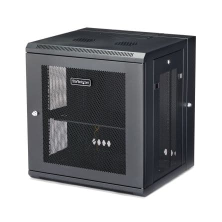 StarTech.com Bastidor de servidor Negro RK12WALHM, 12 U, Acero, marco Balancín 1 mm 48 mm