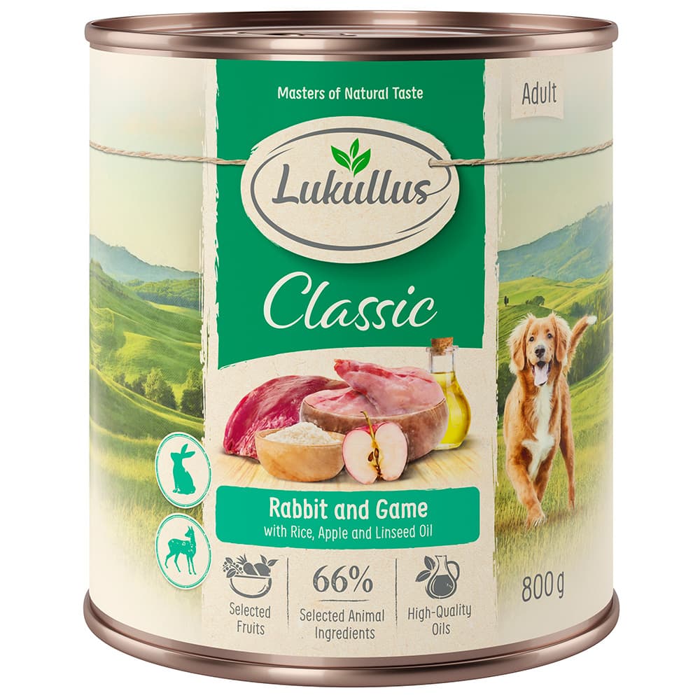 Lukullus 24 x 800 g - Pack económico - Coelho e veado