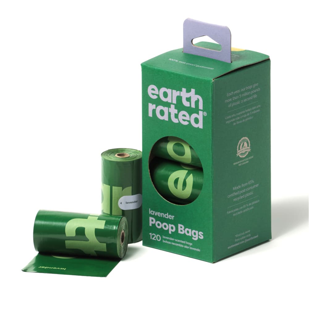 Sacos para dejetos caninos Earth Rated - 8 rolos de 15 sacos, lavanda (120 sacos)