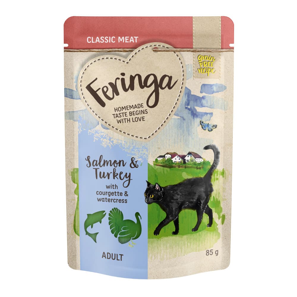 Feringa Classic Meat Menu em saquetas 12 x 85 g - Salmão e peru com curgete