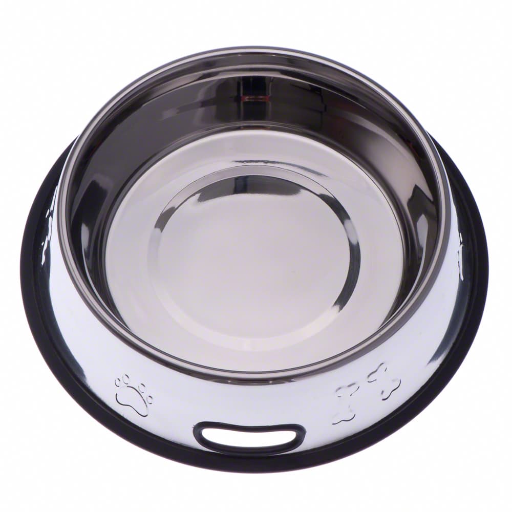 Comedouro em aço inoxidável com pegada e base antiderrapante - 0,9 litros, diâmetro 23 cm