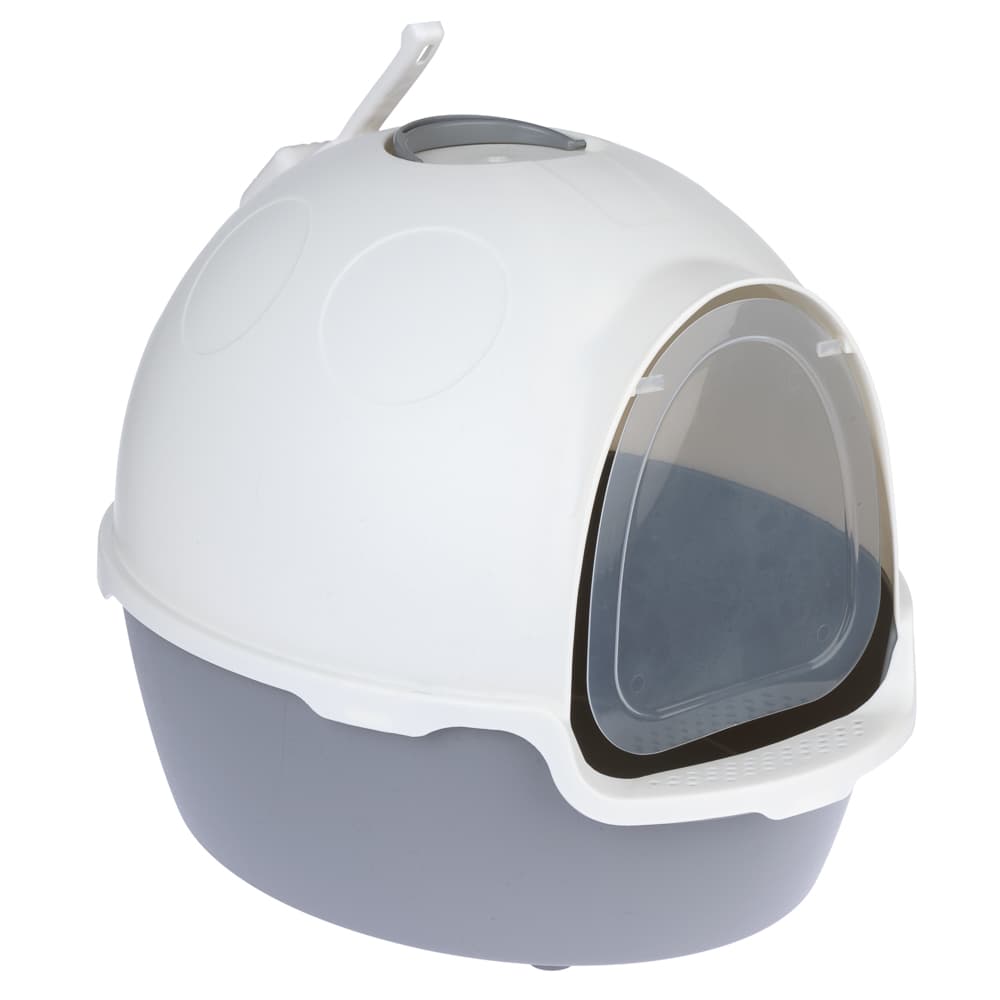 Caixa de areia fechada TIAKI Cinder - Cinzento escuro / branco
