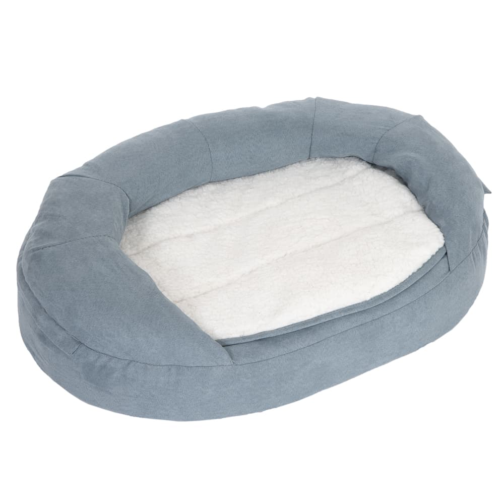 Cama ortopédica oval Memory para cães - Cinzento C 72 x L 50 x A 20 cm