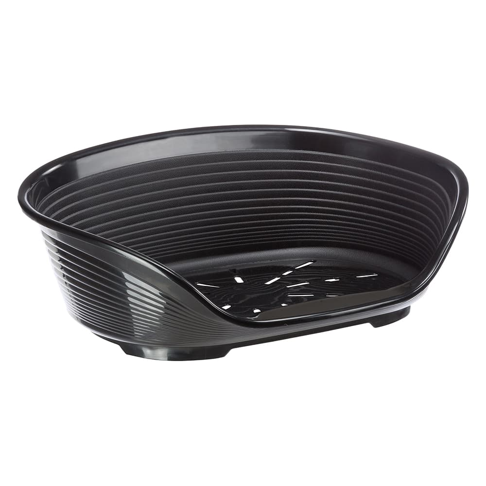 Ferplast Siesta Deluxe cesta de plástico preta para cães e gatos - Tamanho 8: C 82 cm x L 59,5 cm x A 25 cm