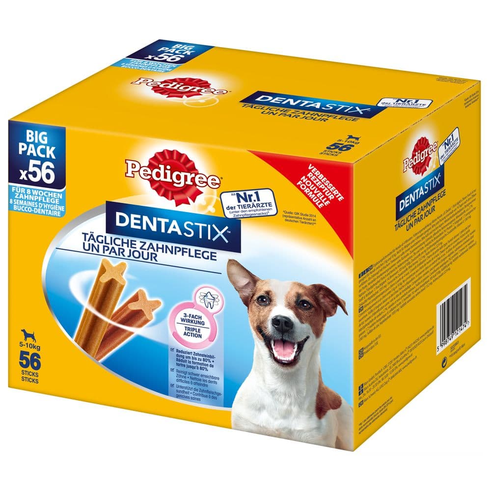 Pedigree Dentastix snacks cuidado dentários/Fresh 168 uds. - Pack económico - Dentastix x 112 + Dentastix Fresh x 56 - Cães porte pequeno (5-10 kg)