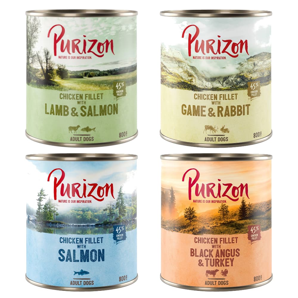 Purizon 24 x 800 g comida húmida para cães - Pack económico - Pack misto (4 variedades)