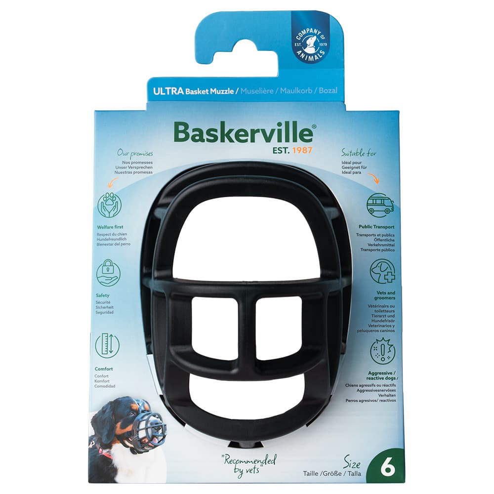 Açaime Baskerville Ultra 2.0 com fechos de plástico - Tam. 6 p.ex. Rottweiler, Dogue Alemão
