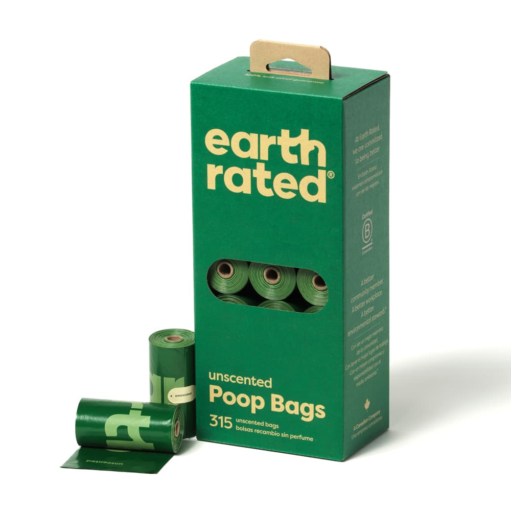Sacos para dejetos caninos Earth Rated - 21 rolos de 15 sacos cada, sem perfume (315 sacos)