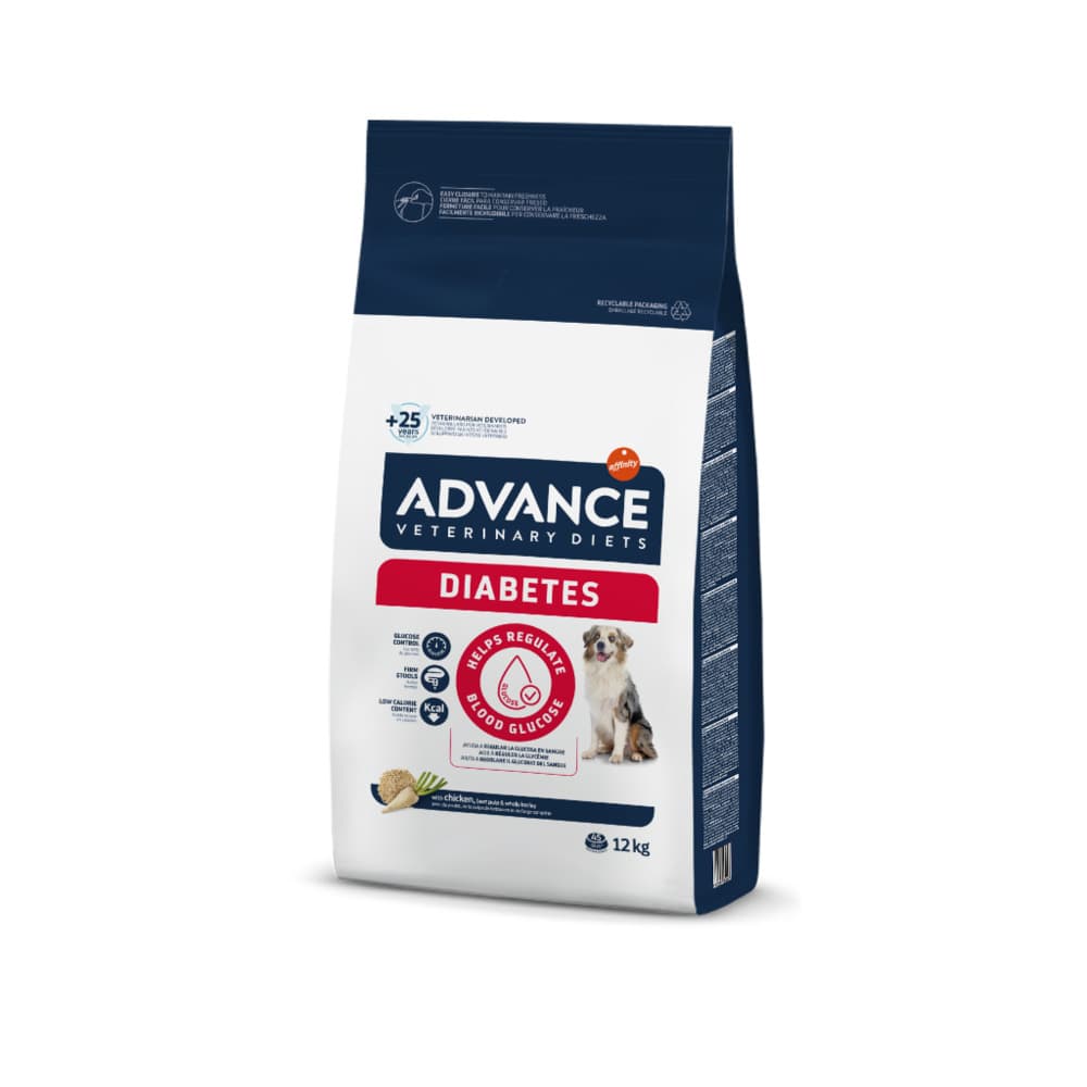 Advance Veterinary Diets Diabetes para cães - Pack económico: 2 x 12 kg