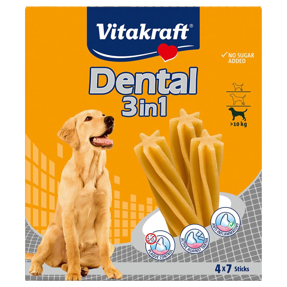 Vitakraft Dental 3in1 Multipack - médio - 4 x 180 g