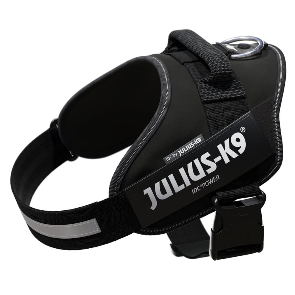 Peitoral JULIUS-K9 IDC® Power preto para cães - Tam. L: contorno peito 63 cm-85 cm