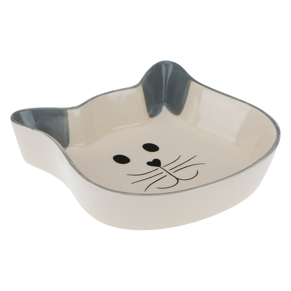 Trixie comedouro em cerâmica focinho de gato - 250 ml, diâmetro 12 cm