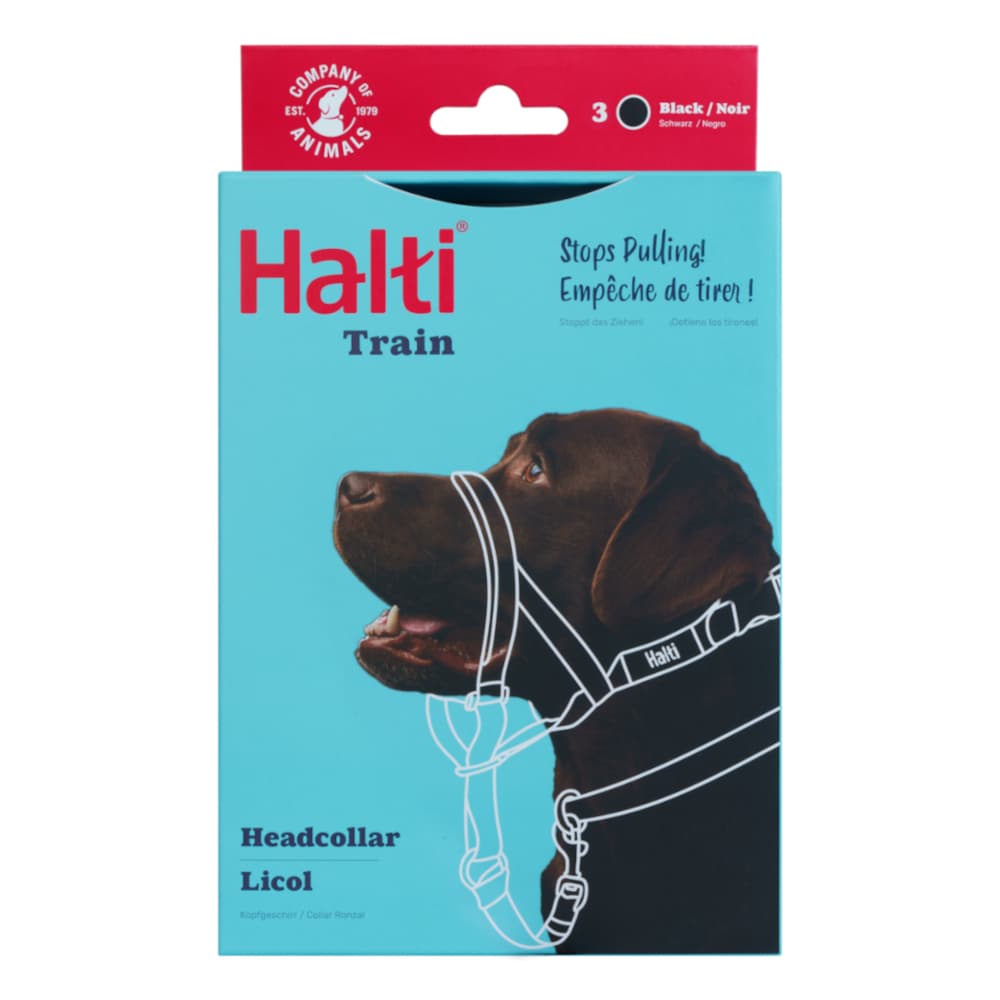 Halti cabresto para cães em preto - Tamanho 3: Dobermann, Labrador, Setter