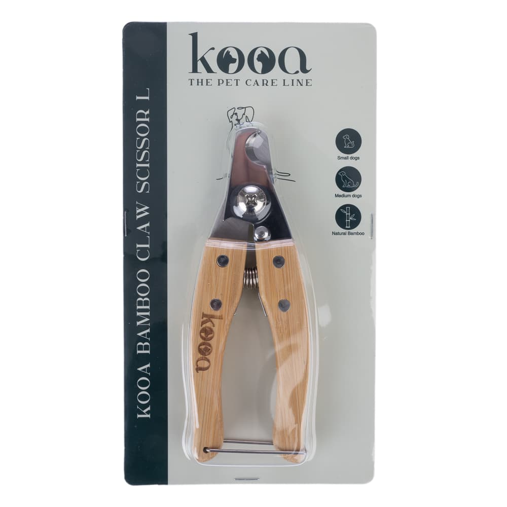 kooa tesoura de garras de bambu L para cães e gatos - C 15,4 x L 5,4 x A 1,4 cm