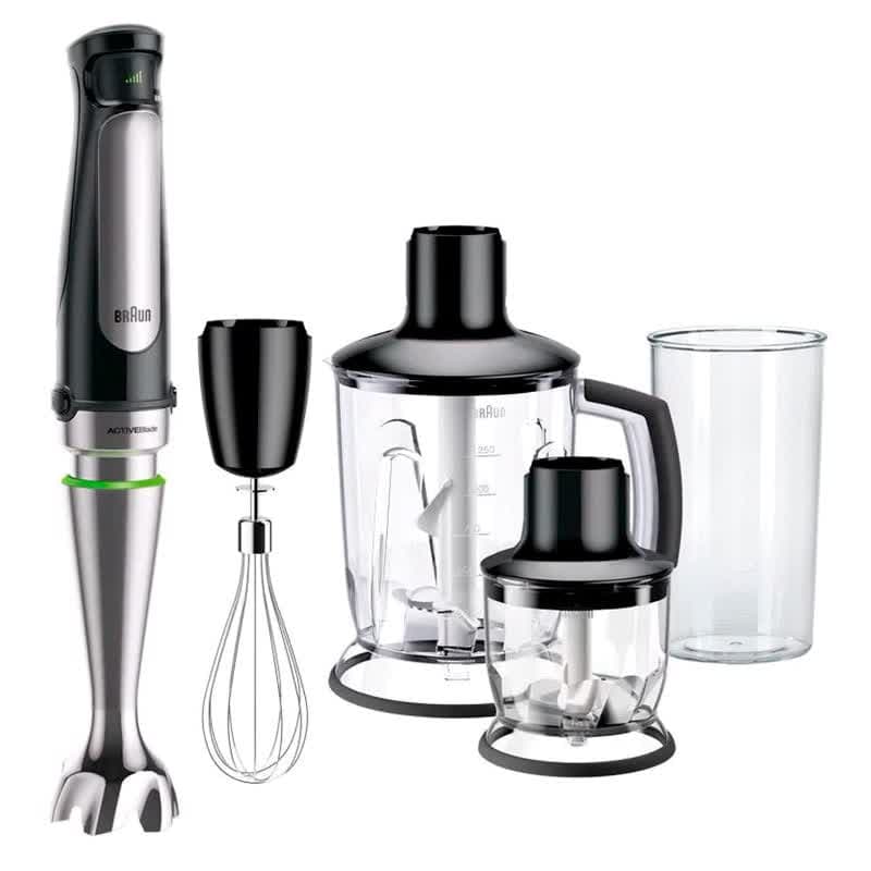 Varinha Mágica + Acessórios 1,25L 1000W MultiQuick 7 MQ 7045X (Preto/Inox) - BRAUN