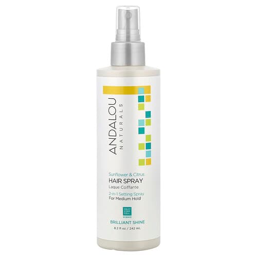 Andalou Naturals, Hair Spray, Brilliant Shine, For Medium Hold, Sunflower & Citrus , 8.2 fl oz (242 ml)