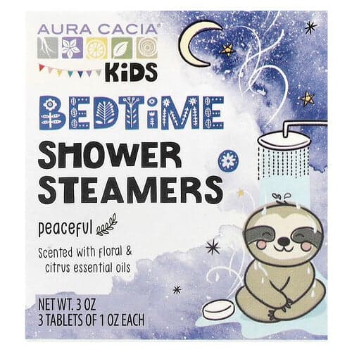 Aura Cacia, Kids, Bedtime Shower Steamers, Peaceful, 3 Tablets