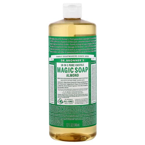 Dr. Bronner's, 18-in-1 Pure-Castile Magic Soap, Almond, 32 fl oz (946 ml)