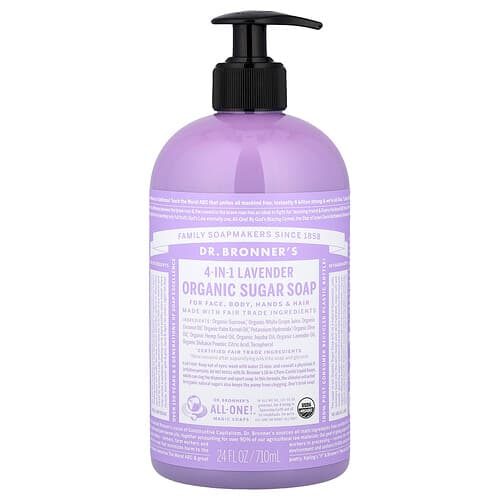 Dr. Bronner's, 4-in-1 Organic Sugar Soap, Lavender, 24 fl oz (710 ml)