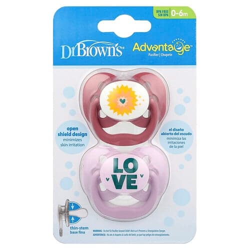 Dr. Brown's, Advantage™ Pacifier, 0-6 Months, Lavender, 2 Count